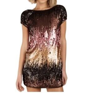 Tobi Shine Me Up Sequin Shift Mini Dress Size Small